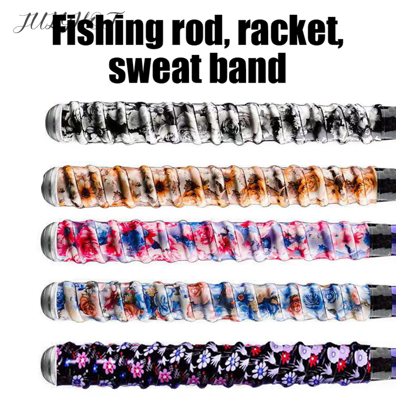 Anti-skid Sweat Absorbed Fishing Rod Tennis Racket Grip Wrap Tape Badminton Grips Sweatband