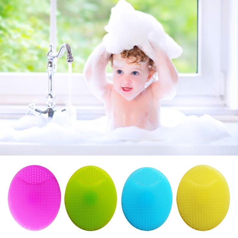 Escova para tampa berço silicone para banho bebê/escova esfoliante e massageadora/crianças macias