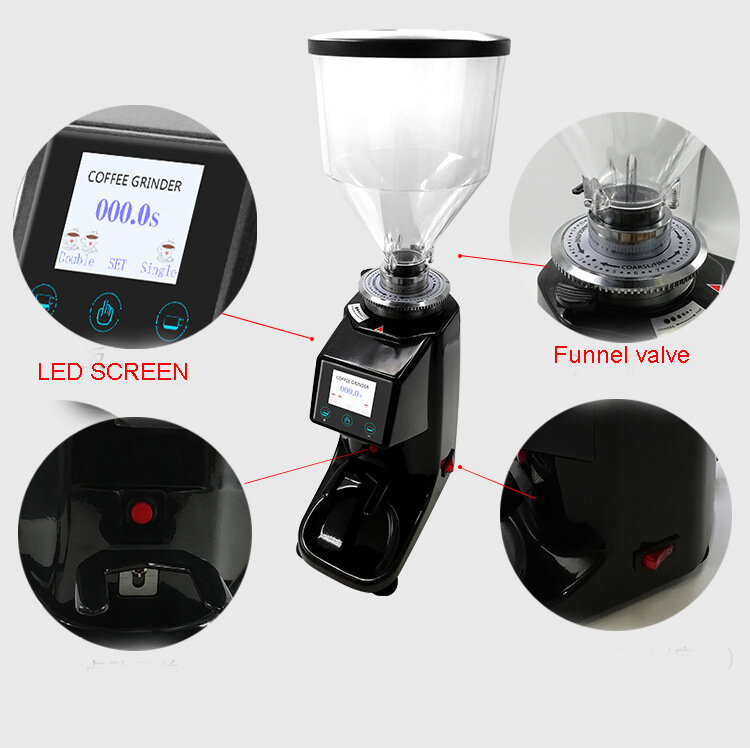 110V/220V Electric Coffee grinder 200W coffee grinder Flat  Coffee miller Touch panel Bean crush maker 750g
