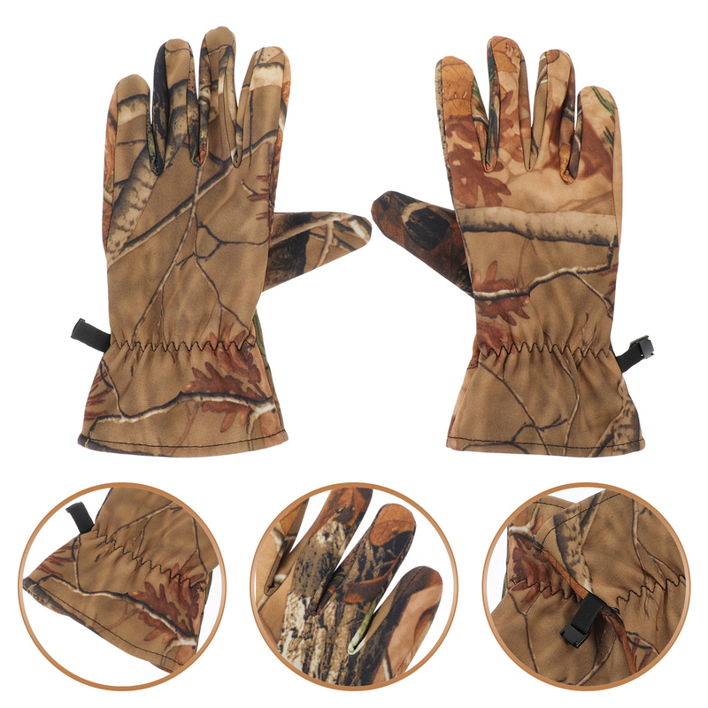 Guantes de esquí de dedo completo para mujer, equipo de camuflaje para caza al aire libre, accesorios de ciclismo