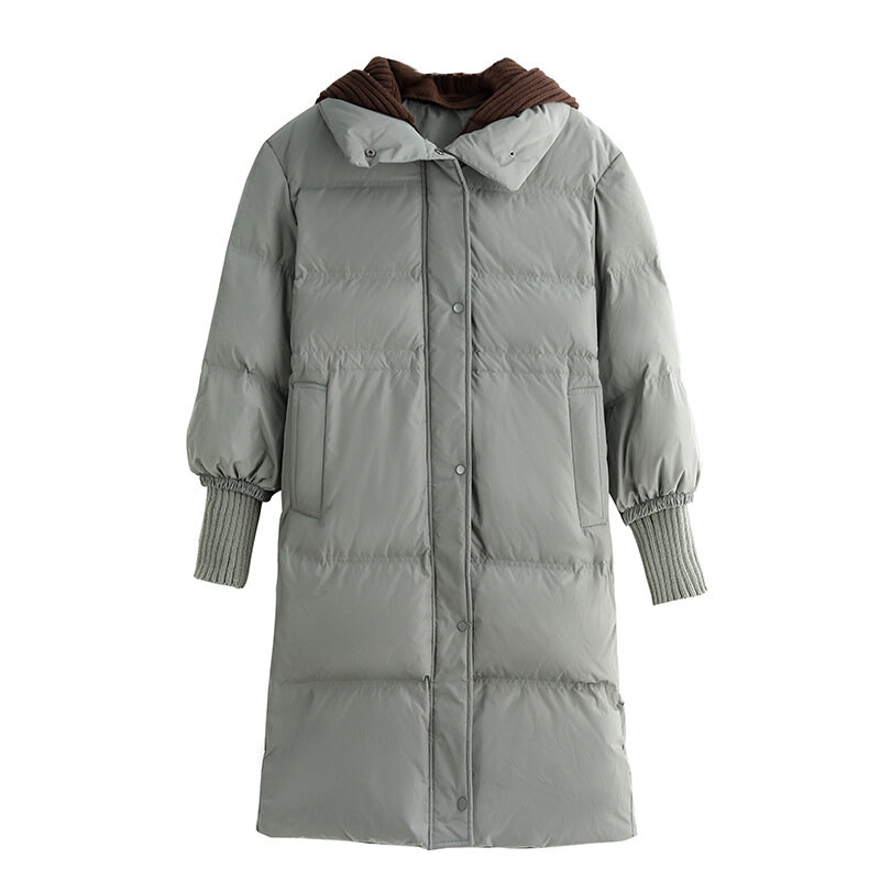 새로운 겨울 여성 후드 긴 슬림 화이트 따뜻한 코트, 패션 숙녀 패딩 방풍 스키 재킷 코트 2022