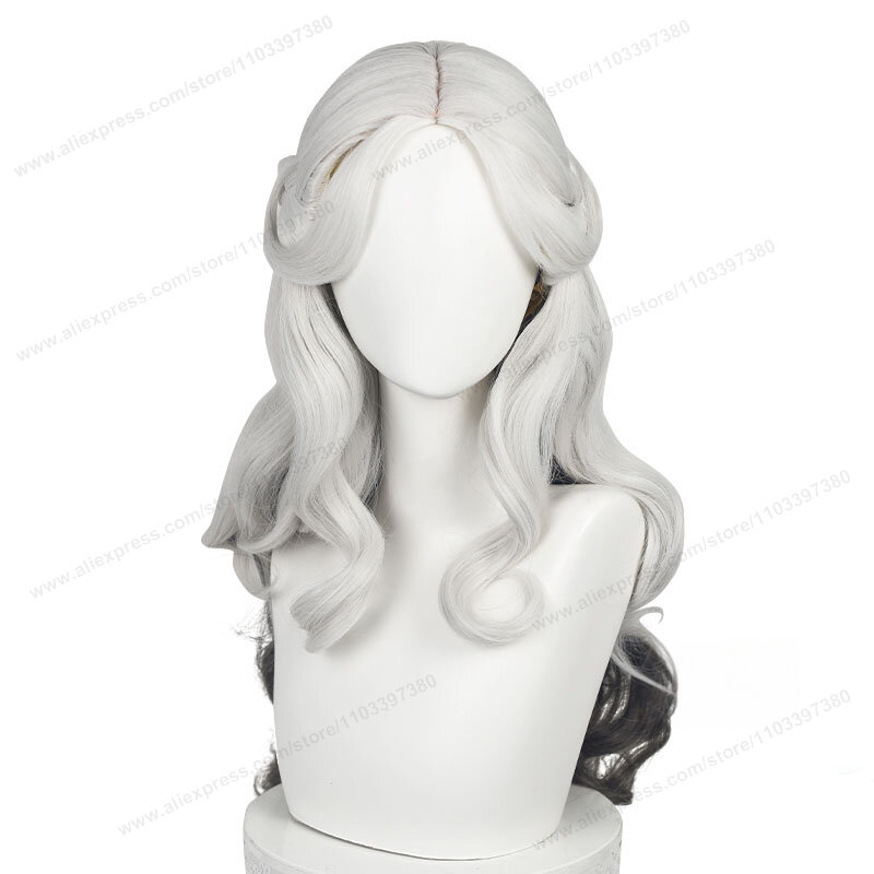 Парик для косплея Identity V Ada Mesmer, термостойкие синтетические волнистые волосы 66 см, с кудрявыми черными и серыми волосами для косплея аниме