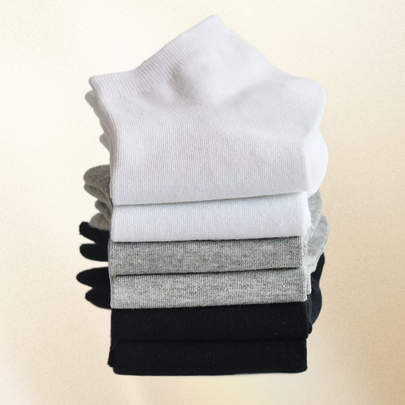 Calcetines tobilleros transpirables para hombre, medias finas de algodón y poliéster suave, informales, color negro, para primavera y verano, 10 pares