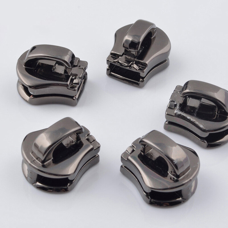10Pcs 5# Metal Zipper Head Pull Zip Lock Bag Luggage Garment DIY Repair Kit Hardware Accessories