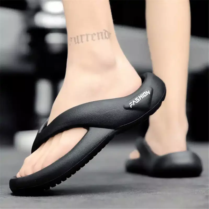 Dark 36-43 Summer Women Slippers Black Shoes Ladies Sandals 2024 Sneakers Sport Special Use Jogging Trainers Unique