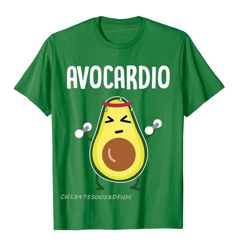 Avocardio Tshirt Funny Avocado 운동 프리미엄 코튼 티셔츠 남성용 웃긴 티셔츠 캐주얼 힙합