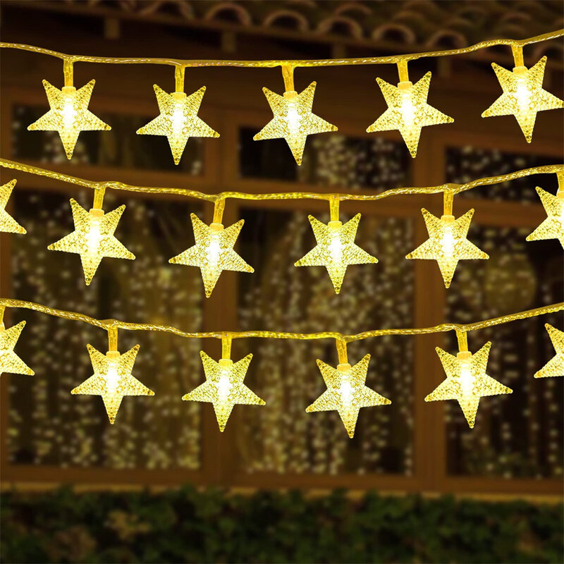 Hangat putih 20 LED bola bintang berbentuk LED tali peri lampu dioperasikan USB liburan pesta Natal dekorasi pernikahan lampu peri