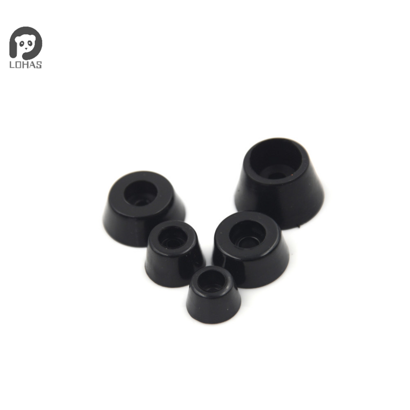 Round Black Rubber Round Bumpers para Gabinete, Instrumento Case Pés, Almofadas Circulares, 10Pcs