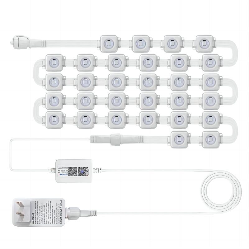 Guirxiété lumineuse LED sans interruption pour l'extérieur, lumières décoratives étanches, RVB, WiFi, contrôle Bluetooth, utilisation avec Alexa, 15m, 30m