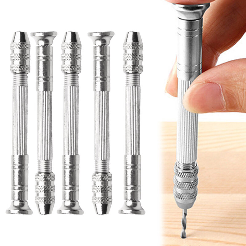 5pcs Mini Hand Drill With 0.8mm-3.0mm Drill Bits Set Rotary Tools For Models Hobby DIY Wood Craft Handmade Tools