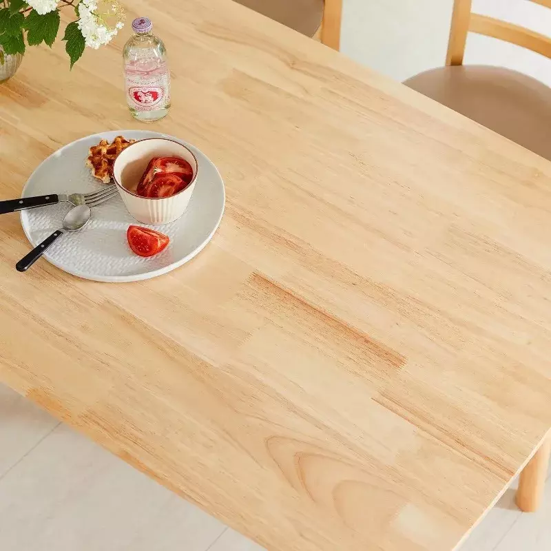DUTRIEUX Aslan meja makan 70.9 ", Meja dapur kayu ek Malaysia persegi panjang/kayu padat besar (kayu ek alami)