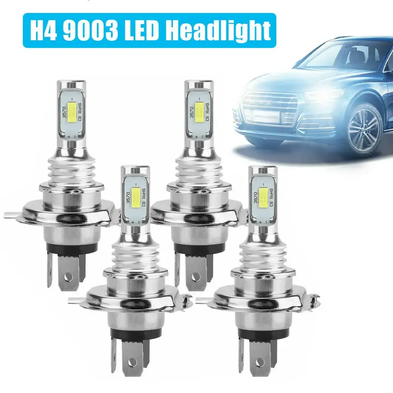 4 PCS H4 LED Headlight Bulbs High Low Beam3000K 6000K Super White Lights Car Fog Lights Auto DRL 3570 CSP Chips 12V 24V 80W