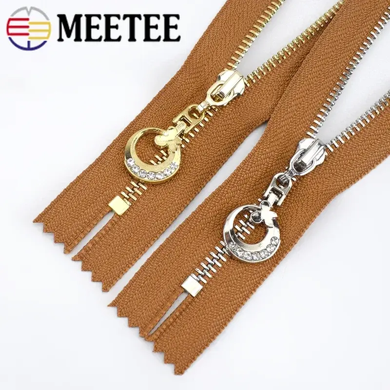 Meetee 10pcs 15/18/20/25/30cm 3# Metal Zippers Closed End Zip Closure Lock DIY Bags Purse Clothing Repair Kit Sewing Accessories