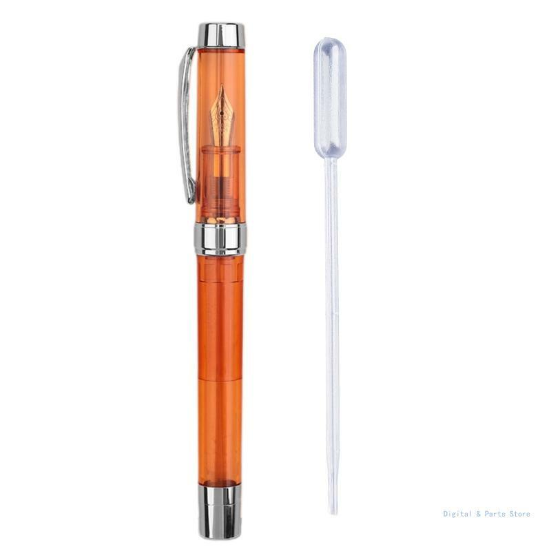 M17F 투명 다채로운 만년필 선물 쓰기 펜 이리듐 펜촉 대형 잉크 용량 어린이 서예 예술 Signa에 적합