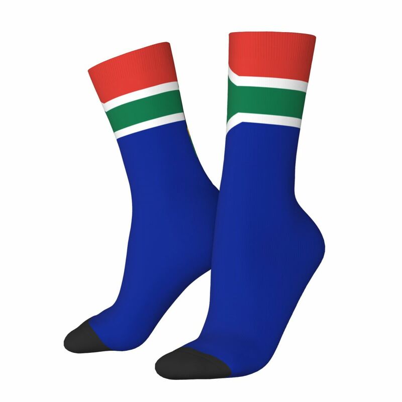 Herfst Winter Grappig Heren Dames Zuid-Afrikaanse Springboks Vlag Sokken Zweet Absorberende Voetbal Sokken