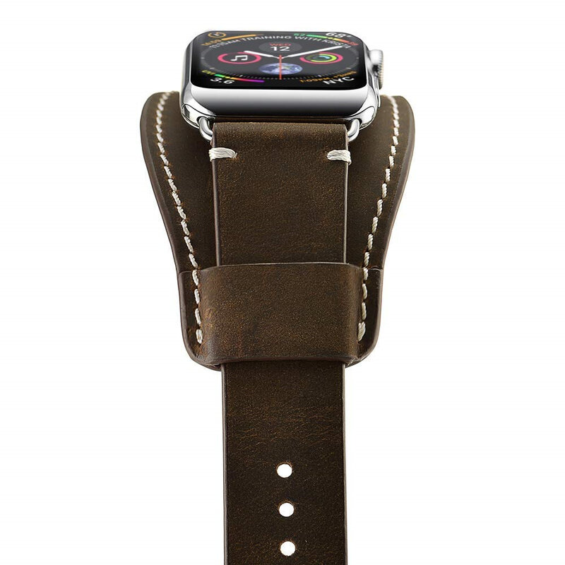 Dla Apple Watch 6 SE Band 44mm 40mm seria 5/4 Apple opaski do zegarka pasek ze skóry naturalnej do serii iWatch 3 38mm 42mm bransoletka