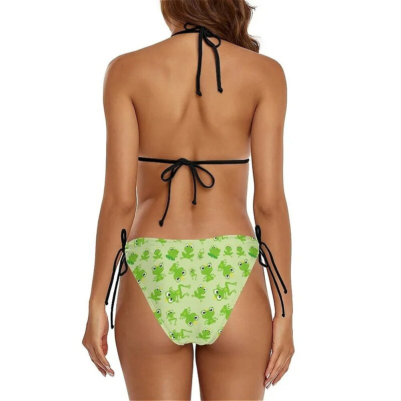 Bikini Tropical de rana para mujer, traje de baño con Push-Up, estampado de libélula, animales, conjunto de Bikinis de playa, traje de baño moderno, Bikini Sexy ajustable