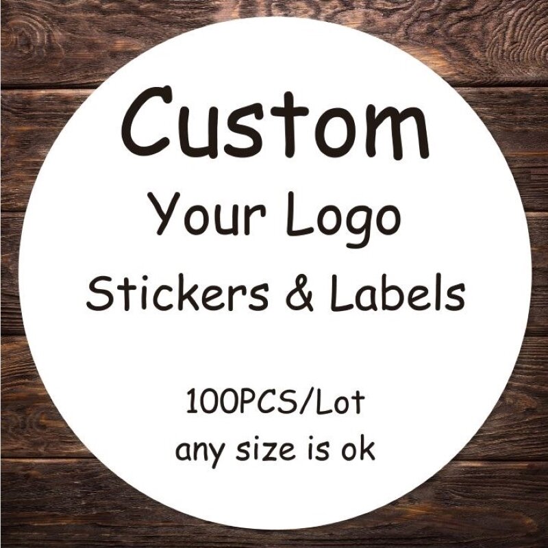 100 Stuks Custom Stickers Logo Verpakking Labels Gepersonaliseerde Stickers Naam Party Bruiloft Verjaardag Ontwerp Uw Eigen Sticker