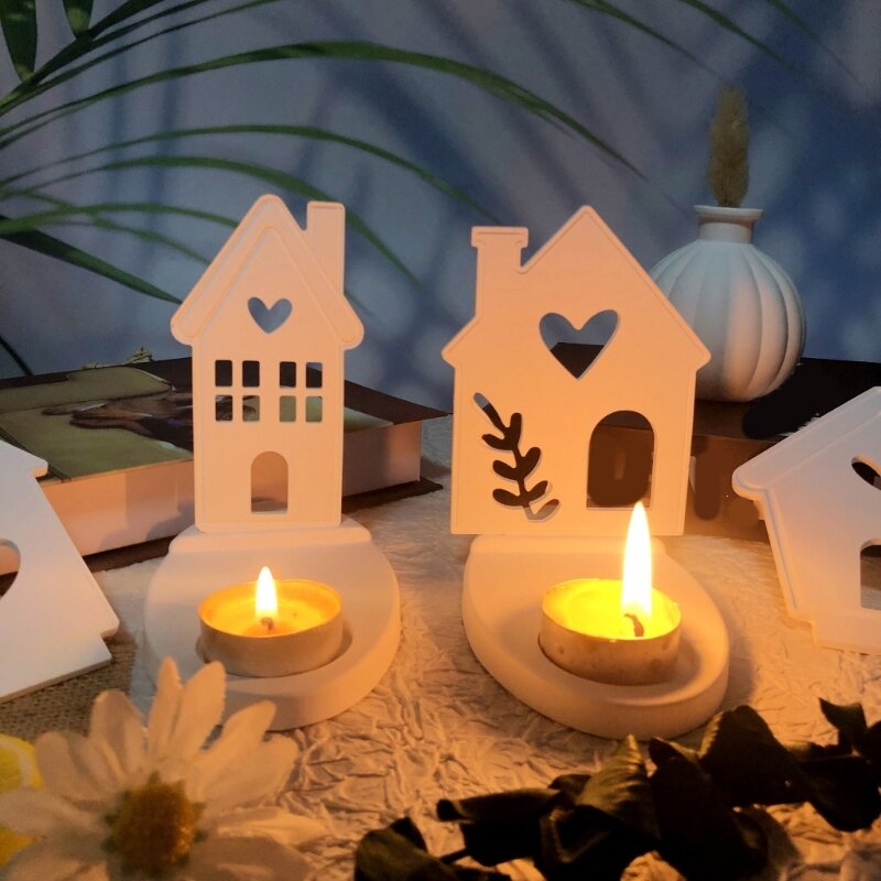 Candlesticks Silicone Molds Love House Holder Resins Molds Home Decors 264E