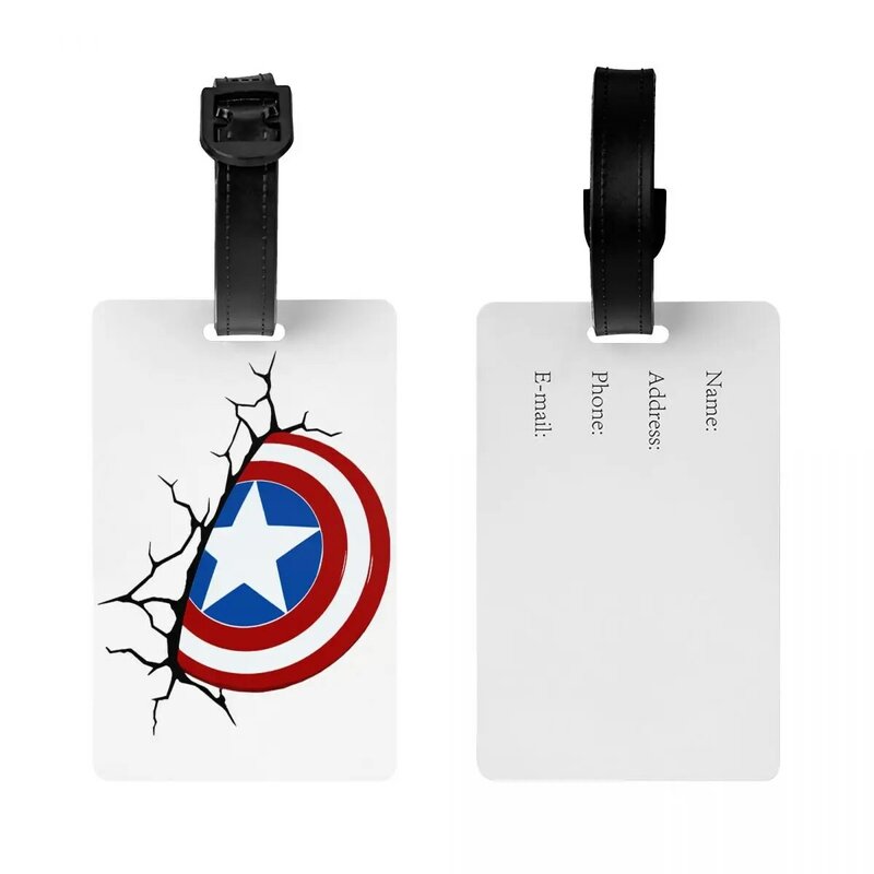 맞춤형 캡틴 아메리카 수하물 태그, 여행 가방, 개인 정보 보호 커버, 이름 ID 카드