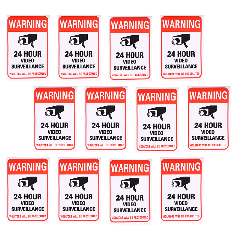 Pegatinas de advertencia para Monitor, emblemas de vídeo, señales de precaución, 20 unidades