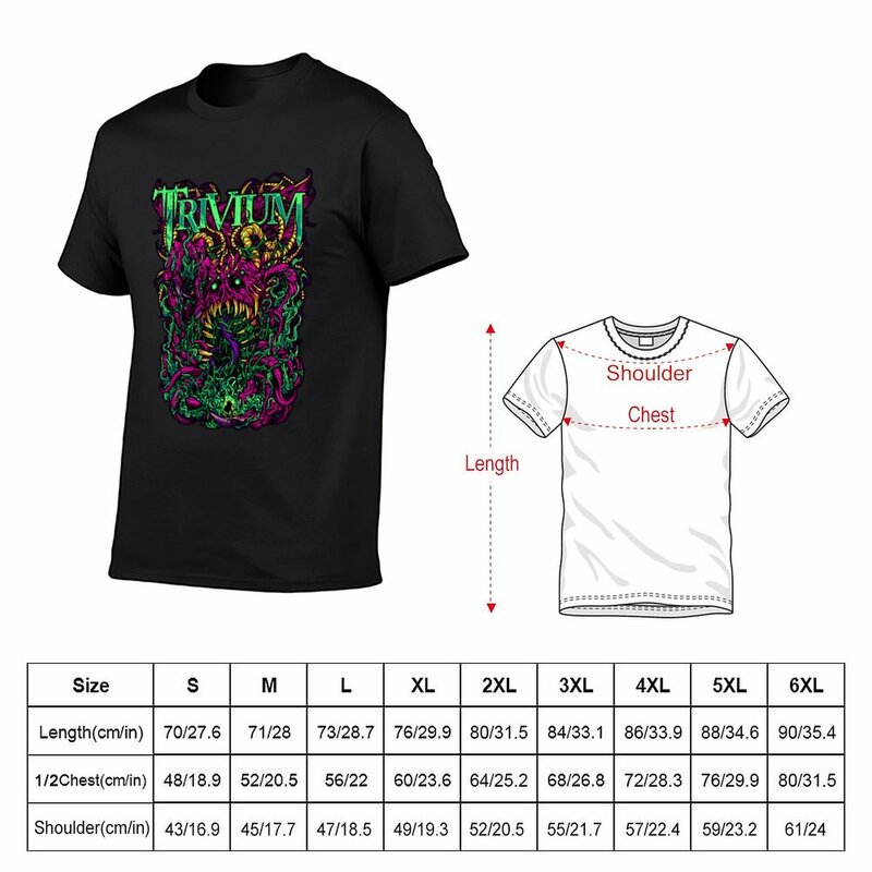 T-shirt gráfica do logotipo do trivium masculino, tops bonitos, camisas grandes, camiseta cabida para menino