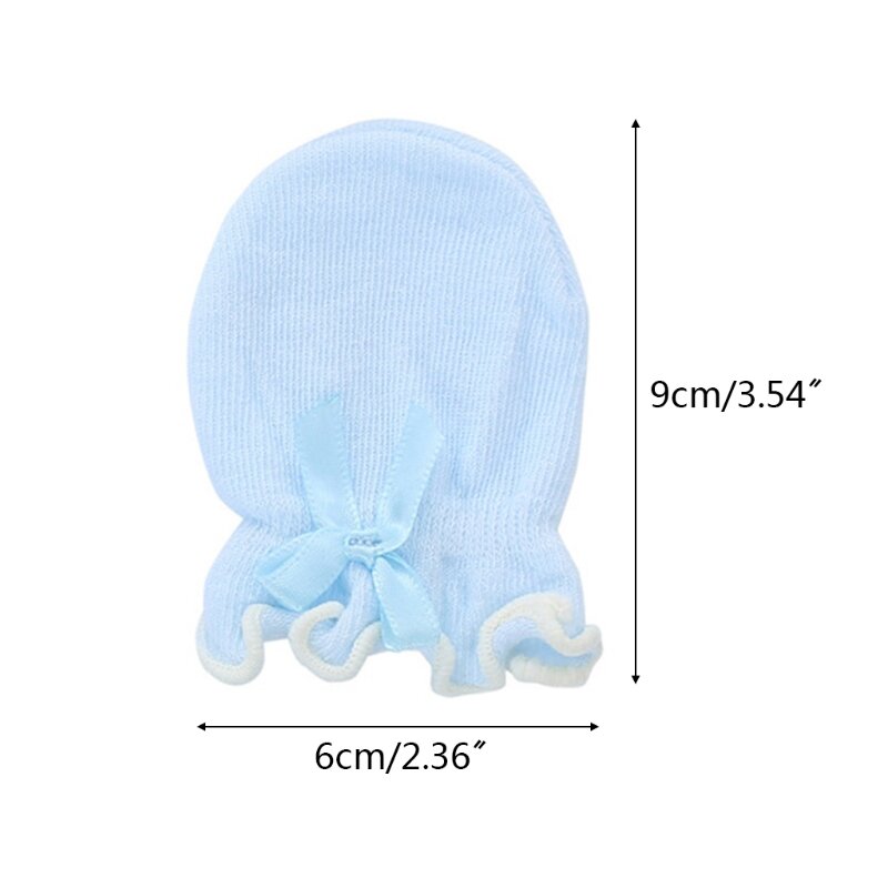 ベビーアンチスクラッチソフトコットン手袋新生児保護顔スクラ用 2 組