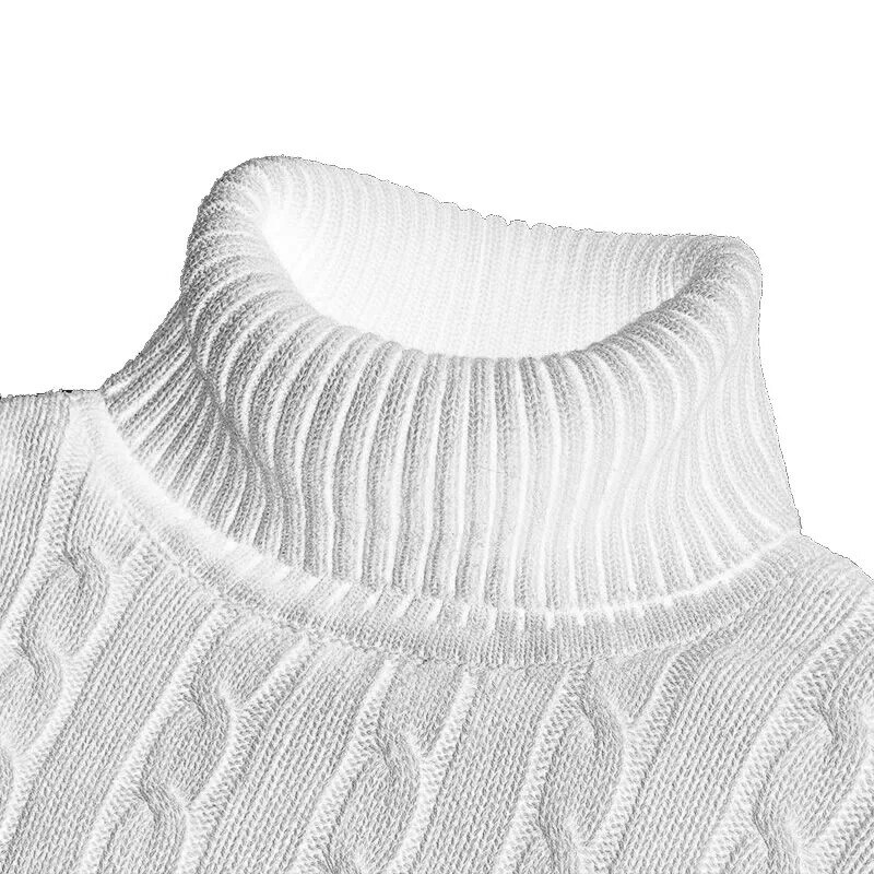 Suéter de malha de gola alta masculino, jumper quente, malha de lã, casual, manter aquecido, inverno, novo