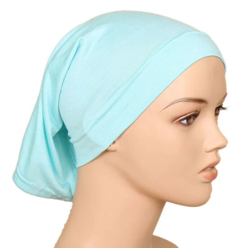 Chapéu de turbante muçulmano Modal macio, Bonnet Underscarf islâmico, Envoltório de cabeça feminino, Tampas Hijab internas, Chapéu indiano, Novo