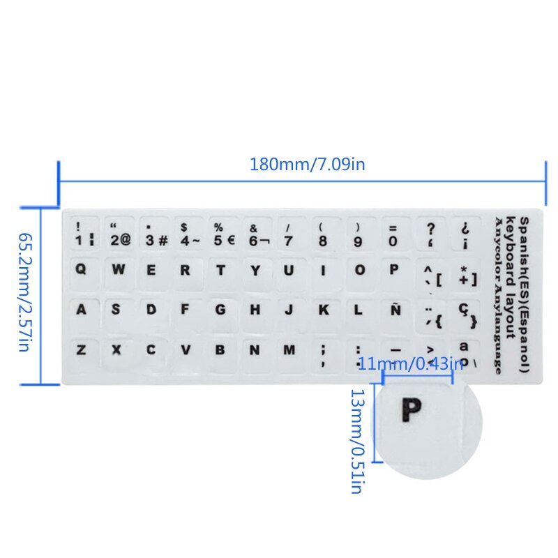 Adesivo teclado película protetora decalque teclado folha carta PVC capa teclado