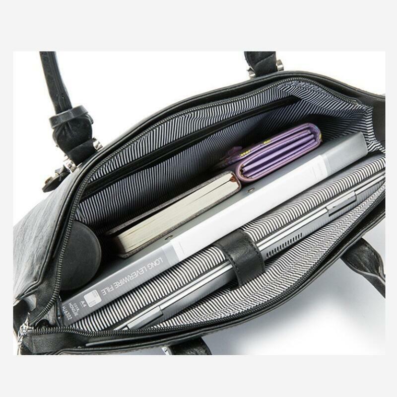 OYIXINGER-maletín de cuero para mujer, bolso de hombro para ordenador portátil de 13 pulgadas, MacBook, Hp, Acer, Dell, a la moda