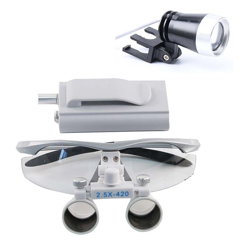 2.5X Surgical Loupes With LED Light Oral Lamp Medical Dentistry Dental Magnifying Glass Surgery