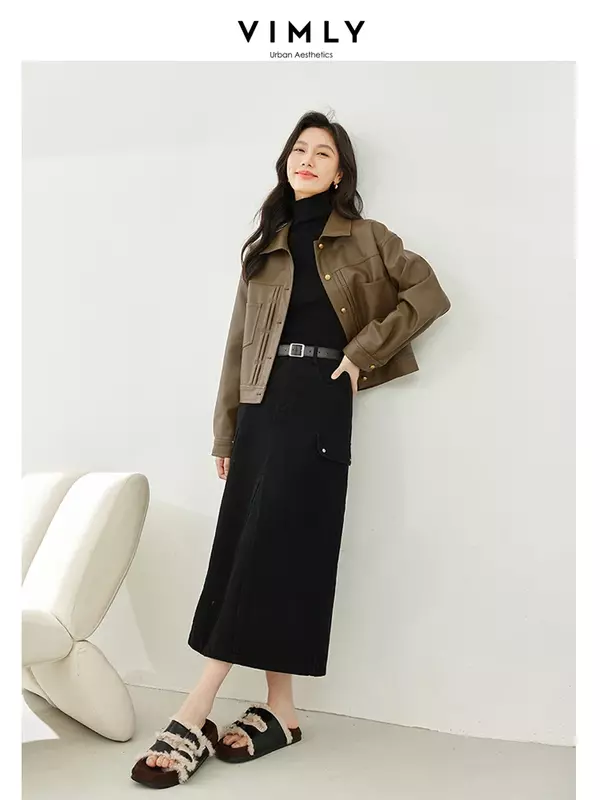 女性の合成皮革のオートバイのジャケット,短いコート,茶色,puの革,女性のファッション,秋冬,2023, 16087, 2023