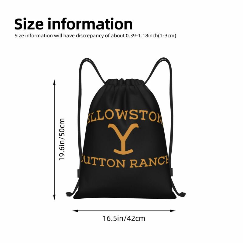 Cool Yellowstone botton Ranch borse portatili con coulisse borse portaoggetti zaino sport all'aria aperta viaggiare palestra Yoga