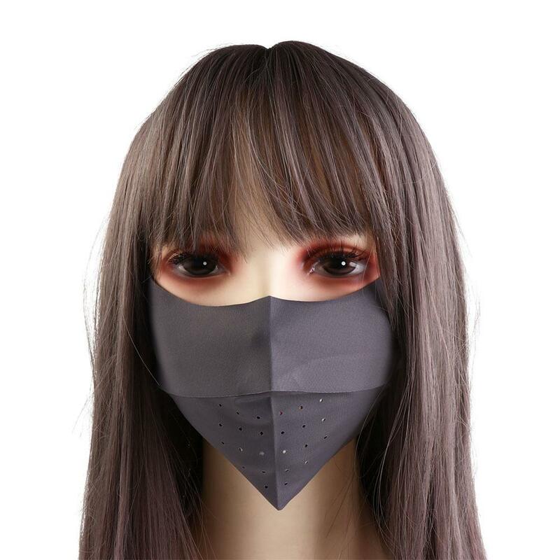 Mascarilla Anti-UV de seda de hielo para correr, máscara deportiva para conducir, protección facial, protector solar