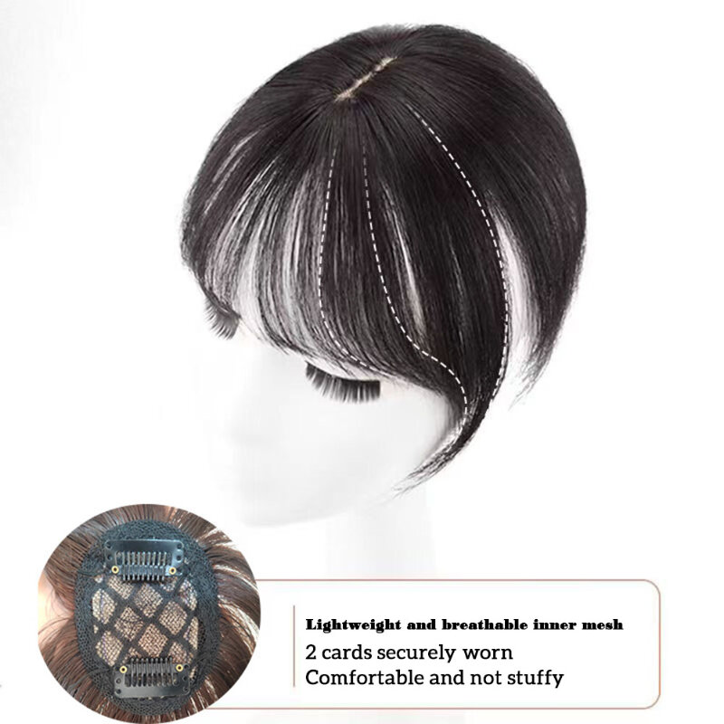 Frange de cheveux de simulation française pour femme, frange avant à clipser, perruques de style bricolage, accessoires de cheveux, utilisation 03