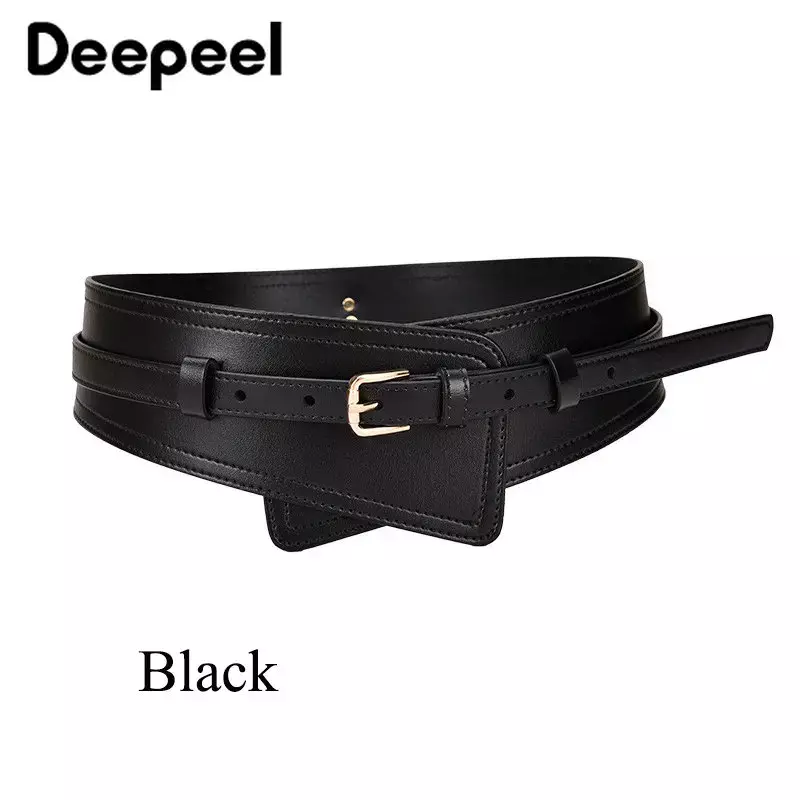 Deepeel-Cinturón de piel auténtica para mujer, corsé ancho con hebilla, banda elástica para vestido, abrigo, decoración, 103cm, 1 unidad