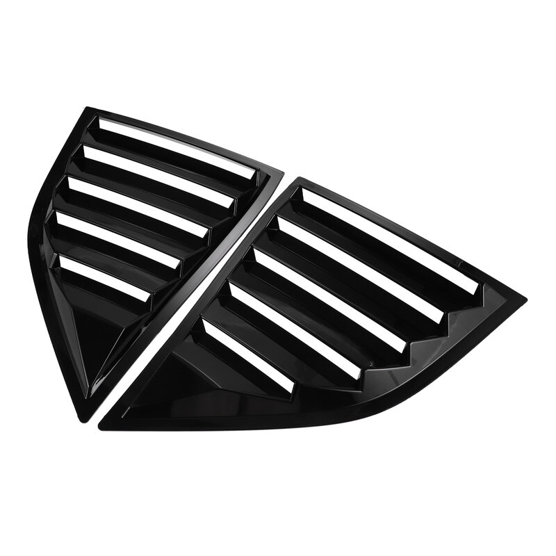 Couvercle d'obturateur latéral de fenêtre de persienne arrière de voiture, autocollant de garniture, évent Scoop ABS, style fibre de carbone noir, Dodge Challenger 2015-2022