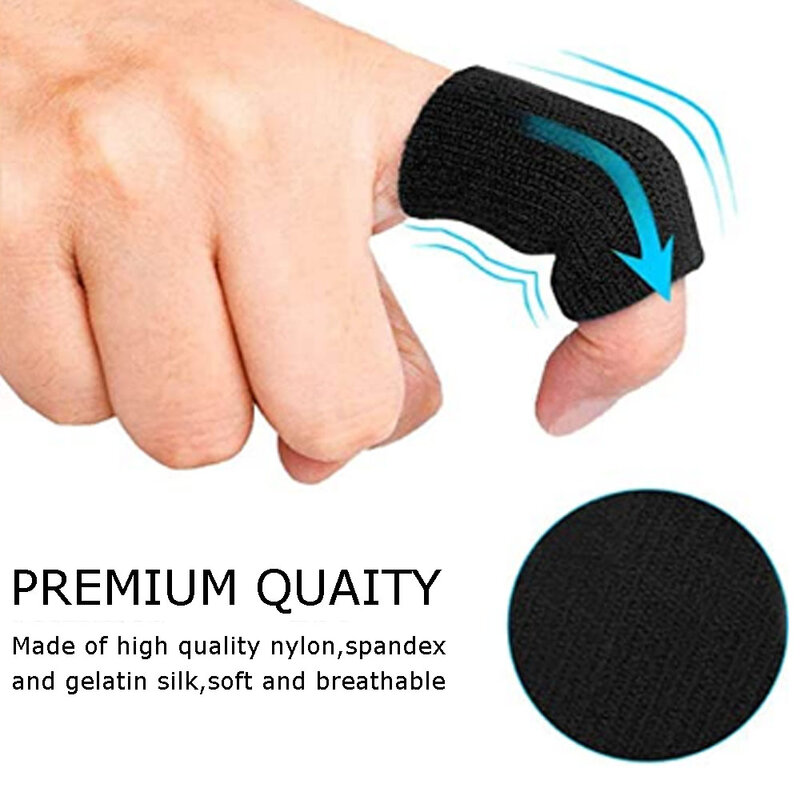 Confortável Finger Brace Splint, manga de dedo, protetor de suporte do polegar, estabilizadores elásticos respiráveis para golfe, 10pcs