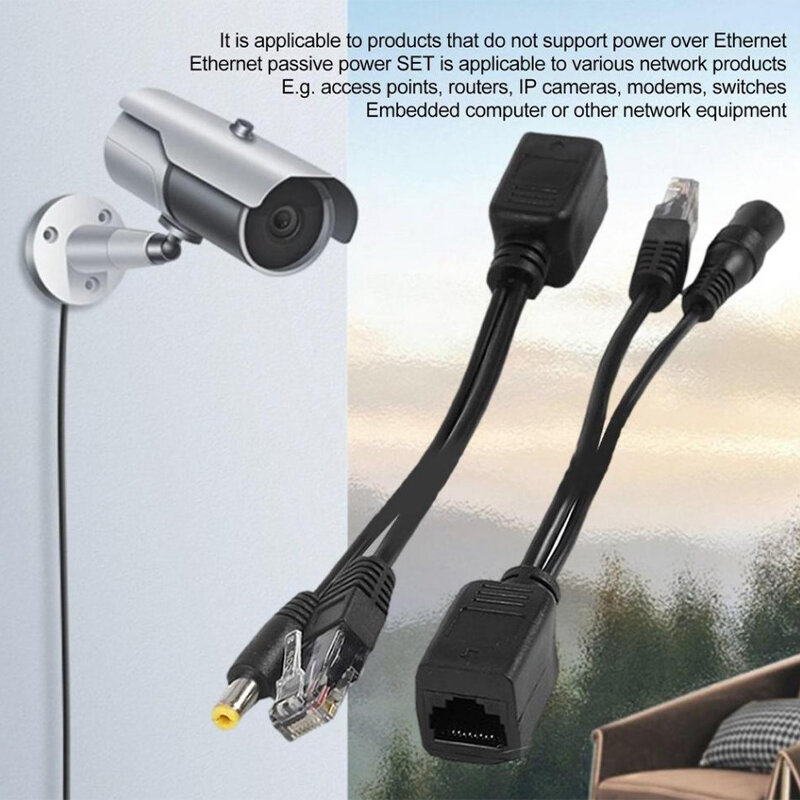 สายแปลง PoE สำหรับกล้อง IP สายสายเชื่อมต่อ RJ-45เครือข่าย DC 12V ตัวแยกไฟ USB kabel sambungan อินเทอร์เน็ต