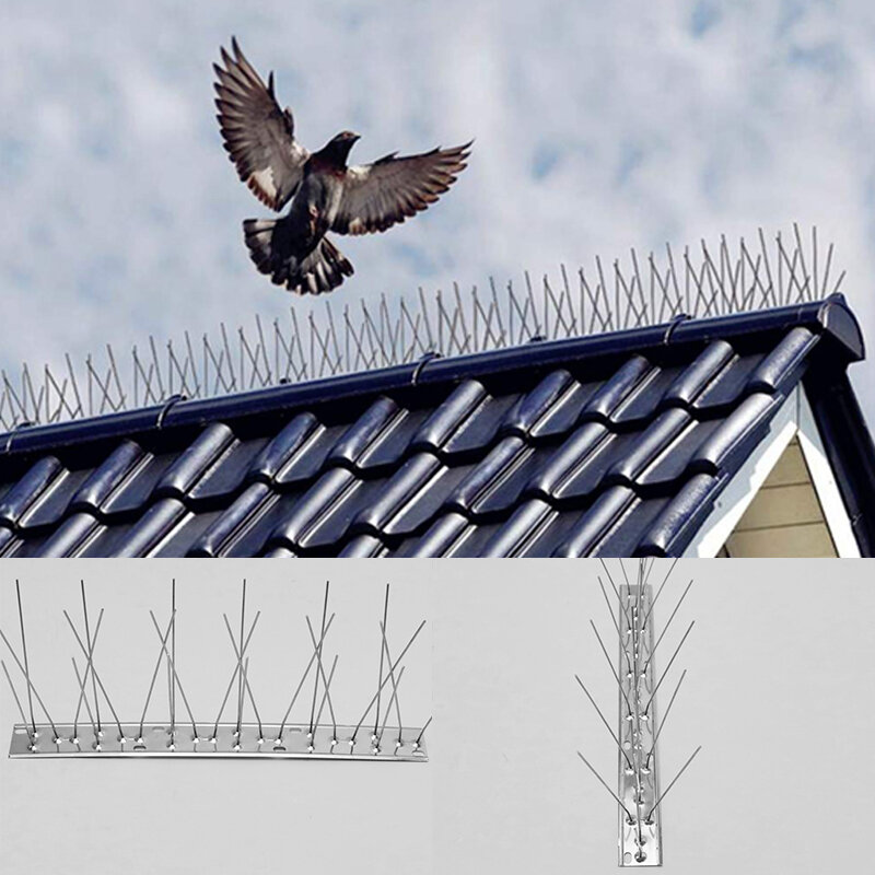 33/50cm Varanda Anti-pássaro Pigeon Spikes e Bird Repeller Deterrent Aço Inoxidável Anti Bird Thorn Prego Repelente Controle de Pragas