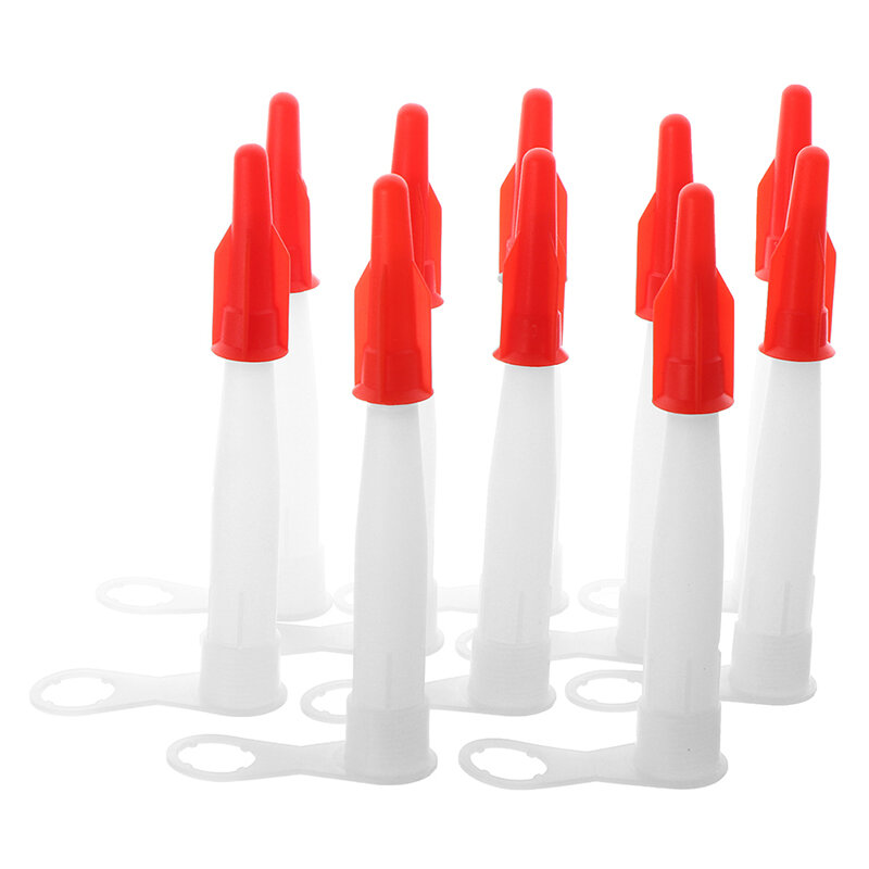 Tapa de boquilla de tubo de silicona de repuesto, Cartucho Mastic resellable, boquillas de repuesto, cubierta de tornillo para tubos de calafateo de silicona, 10 Uds.