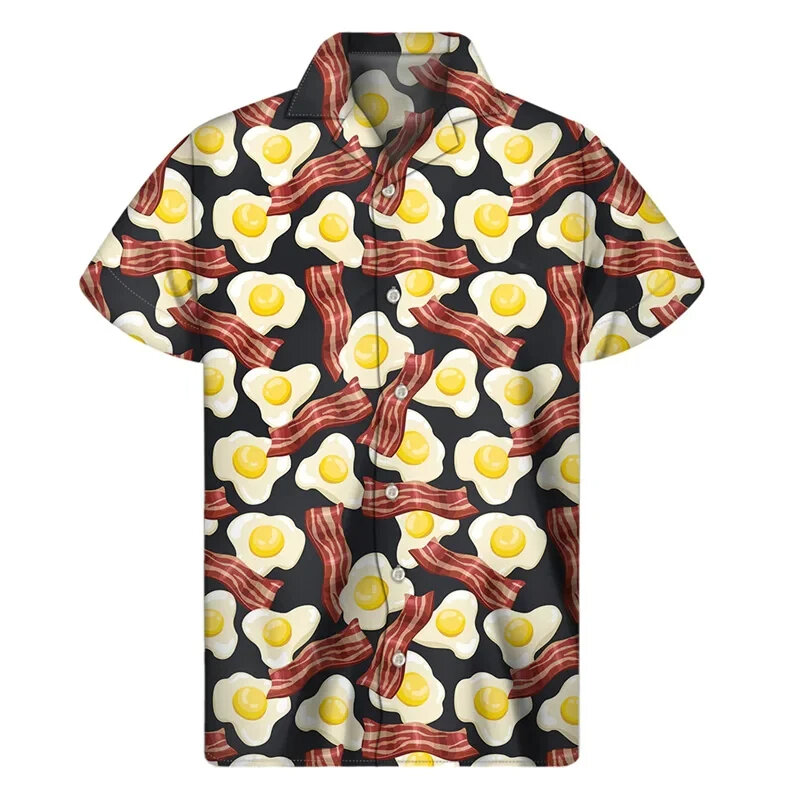 Camicia abbottonata con motivo divertente con stampa 3d per uomo camicie da spiaggia Hawaii a maniche corte estive camicia Casual abbottonata abbigliamento Camisa