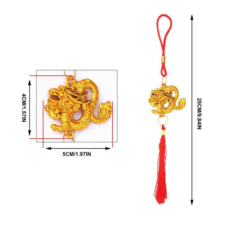 Capodanno 2024 drago ornamento nodo cinese drago nappa ciondolo Feng Shui Decor Dragon Ornament per la celebrazione di capodanno