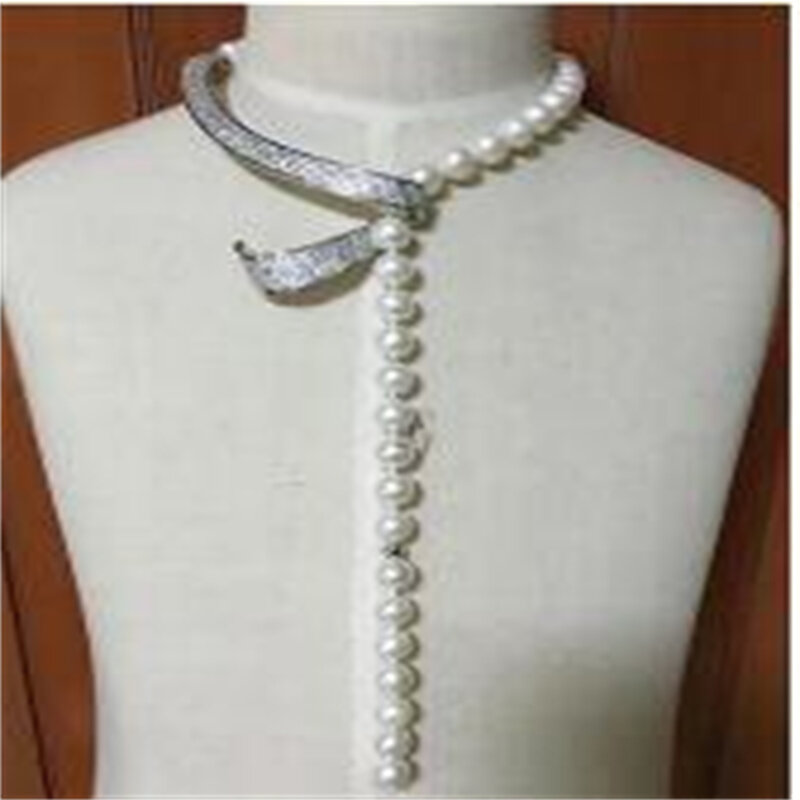 Collar redondo de perlas blancas del Mar del Sur, 10-11mm, 24 pulgadas, nuevo diseño