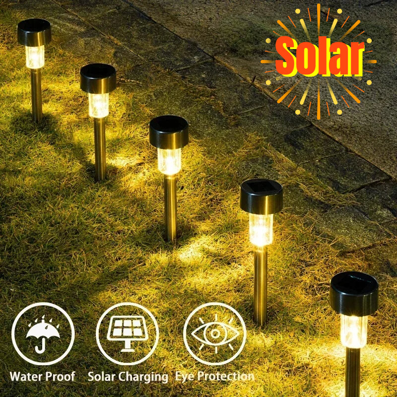 Solarna lampa trawnikowa FLSTAR FIRE Zewnętrzna lampa ogrodowa Zasilana energią słoneczną Wodoodporna ścieżka krajobrazowa Podwórko Trawnik Patio Dekoracyjne