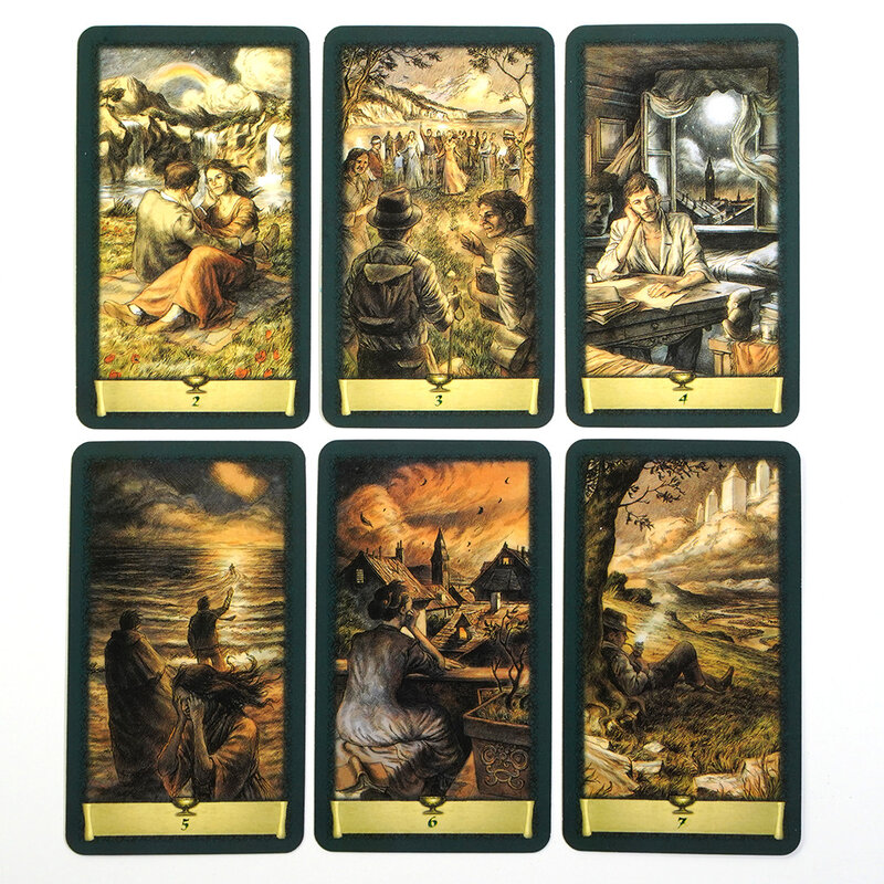Black Grimoire Tarot Cards com guia, 78 cartões em língua russa, 10,3*6cm