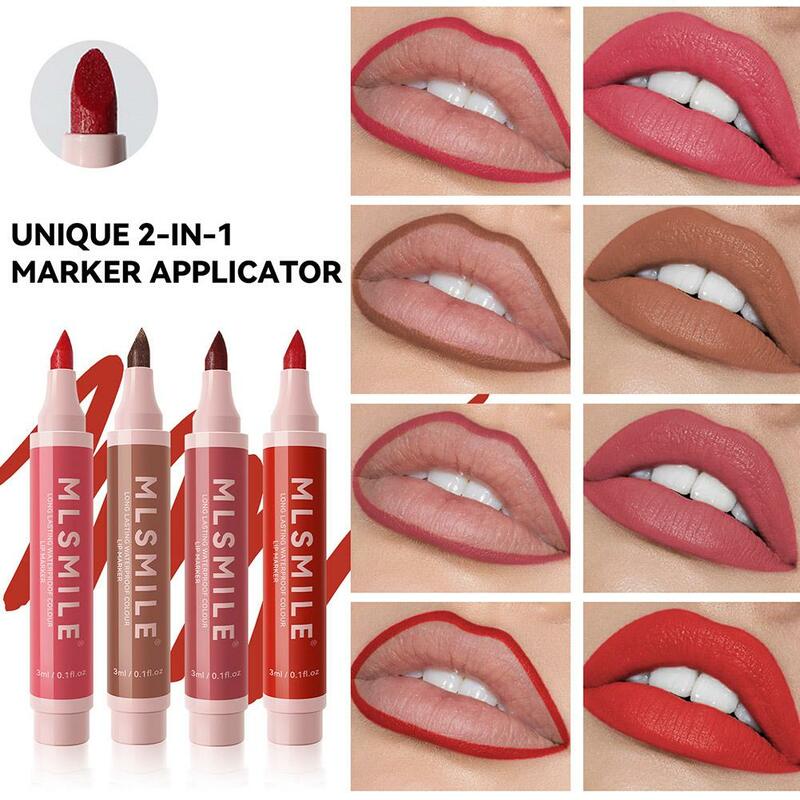 Lip Stain Marker Waterproof Long Lasting Color Effect Pen Proof Lips Non Matte Lip Makeup Finishing Sweat Hydrating Smudge T8D9