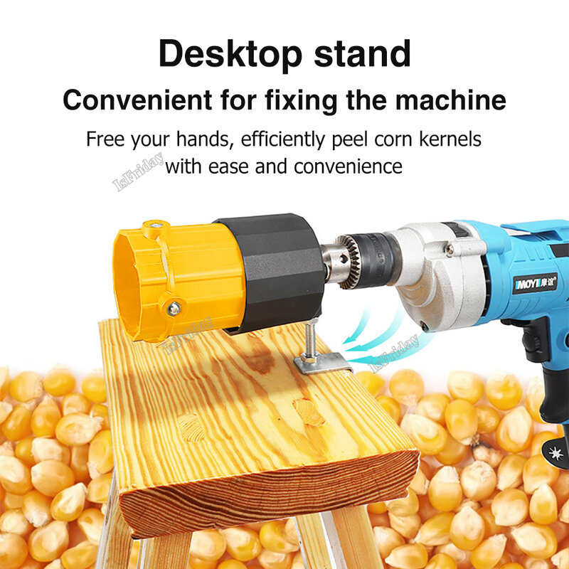 Cepillo eléctrico para pelar granos de maíz, trilladora rotativa eficiente, separador de granos, herramientas para pelar maíz