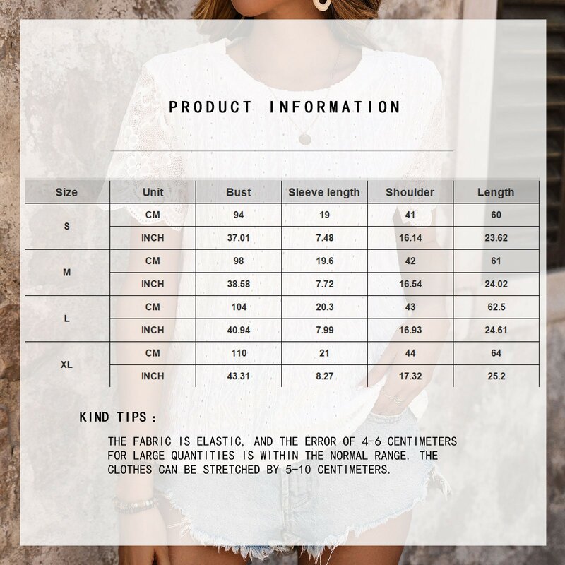 Lace Patchwork-Shirtops Women'Sops Solid Color Round Neck Pullover Women'S-Shirt Youthful Woman Clothes Woman Clothing 2024